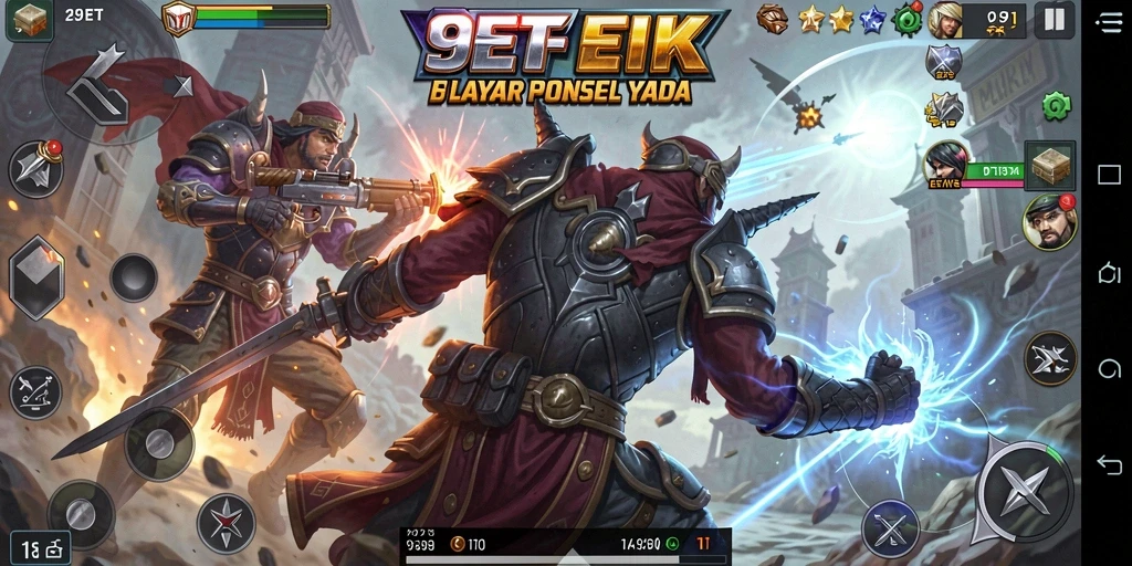 Tangkapan layar gameplay 9ET menampilkan aksi pertarungan yang mendebarkan.