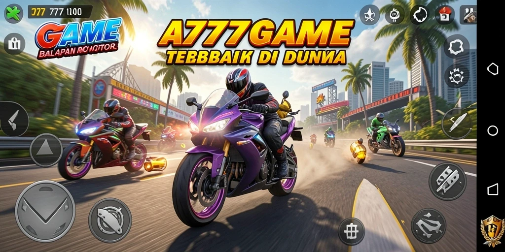 Gameplay seru dan balapan motor yang mendebarkan di A777GAME.