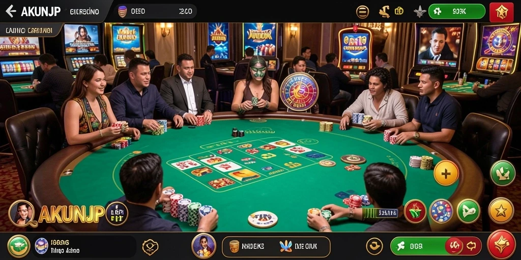 Screenshot menunjukkan dealer langsung dan suasana Live Casino yang mendebarkan.