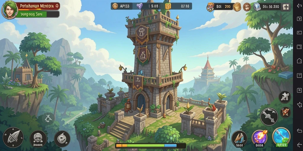 Screenshot menampilkan aksi seru gameplay Tower Defense di API33.