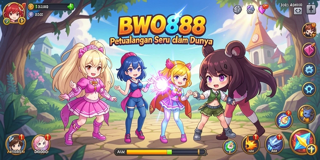 Tampilan seru gameplay BWO888 di dunia anime.
