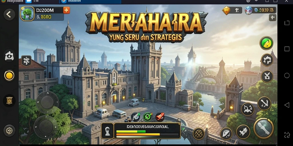 Screenshot D200M menampilkan aksi seru dalam permainan Tower Defense.