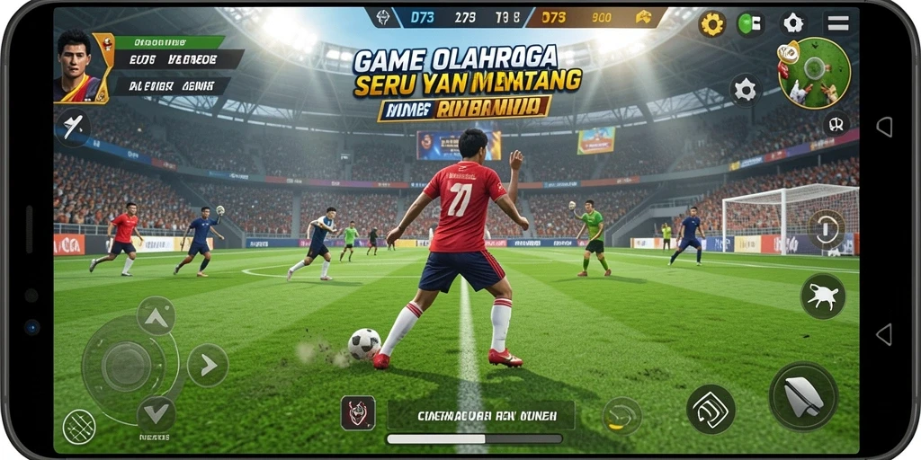 Tampilan gameplay D73 yang menegangkan di arena olahraga.