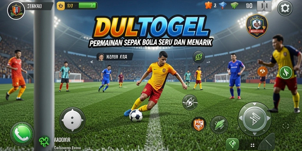 Tampilan menarik gameplay DULTOGEL di lapangan sepak bola.