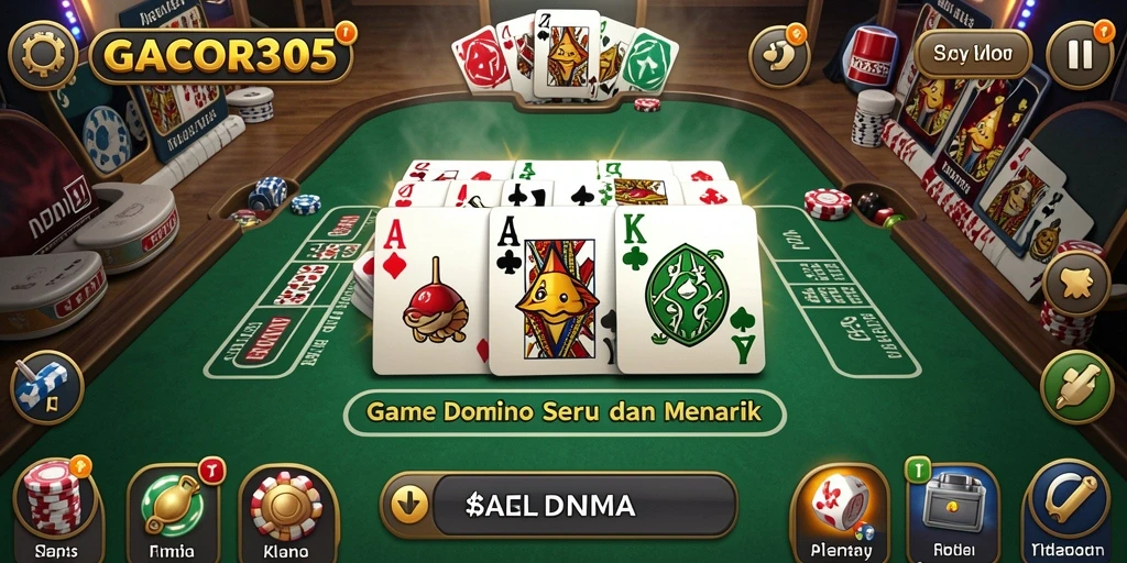Screenshot gameplay GACOR305 dengan aksi seru permainan Domino.