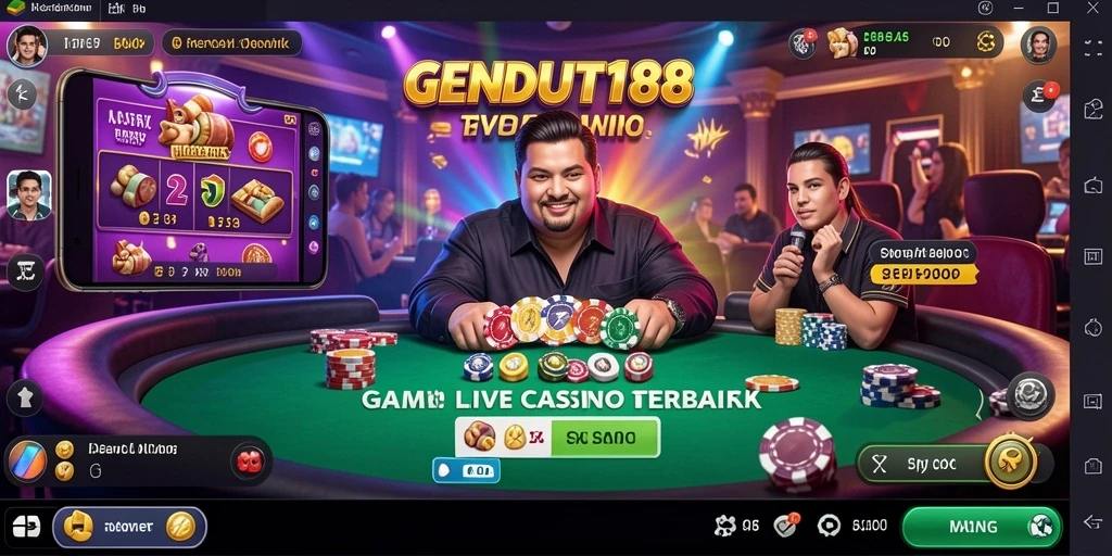 Screenshot GENDUT188 menunjukkan gameplay Live Casino yang seru dan interaktif.