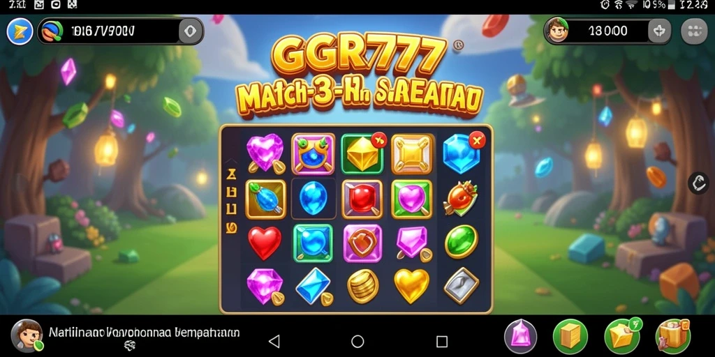 Screenshot gameplay GGR777 yang menunjukkan serunya mencocokkan objek match-3.