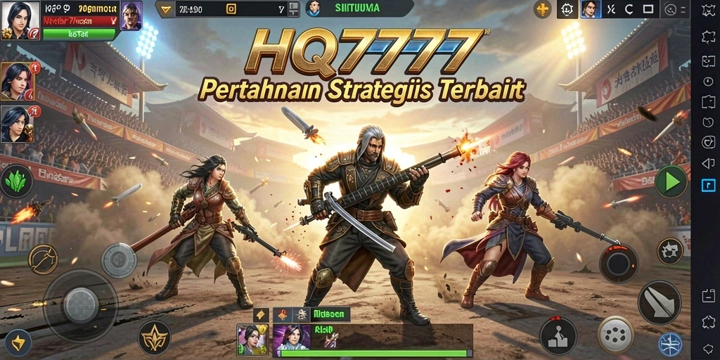 Tampilan gameplay <strong>HQ777</strong> dengan strategi pertahanan yang dinamis dan menarik.