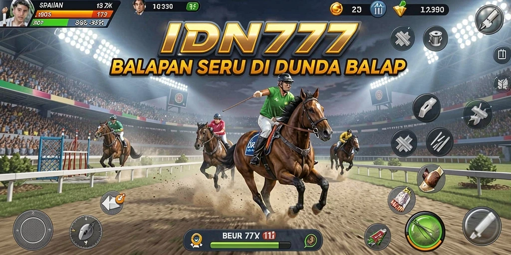 Tampilan gameplay IDN777 yang menarik dan mendebarkan saat balapan.