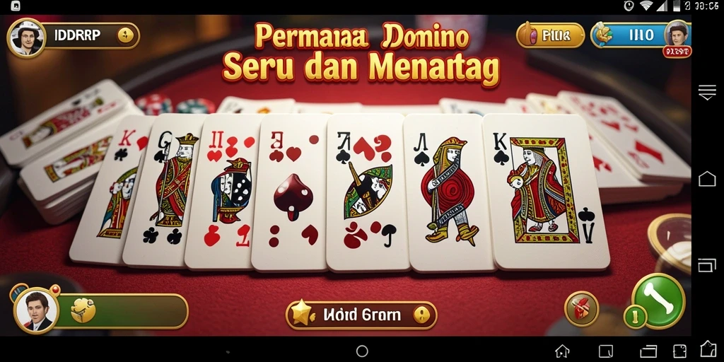 Tampilan gameplay <strong>IDRRP</strong> menunjukkan pemain bersaing dengan teman-teman dalam Domino.