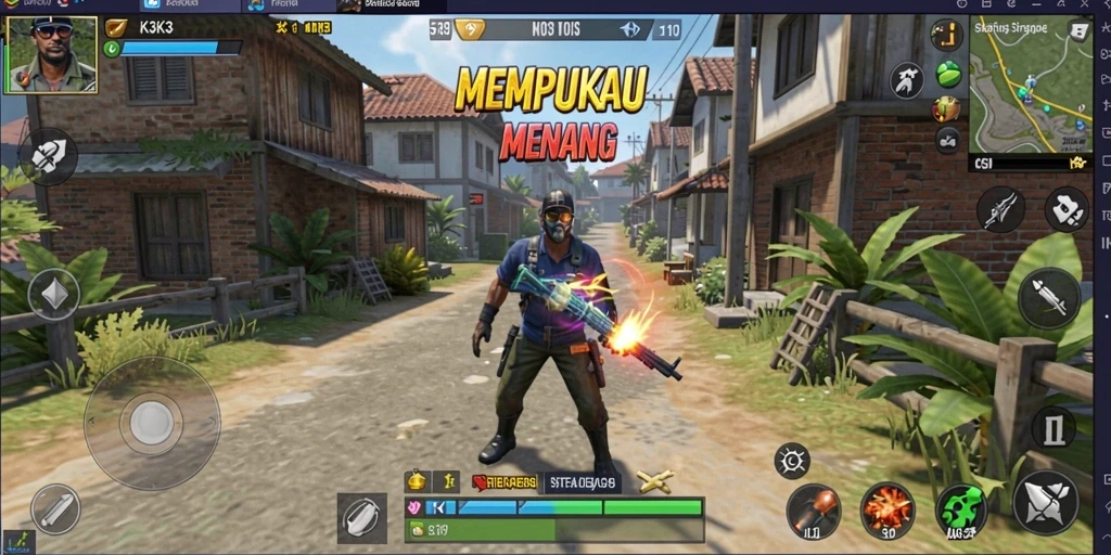 Tampilan visual menarik dari gameplay K3K3 yang strategis.