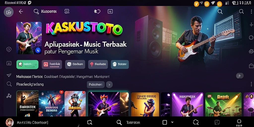 Screenshot KASKUSTOTO menampilkan antarmuka pemutar musik yang modern.