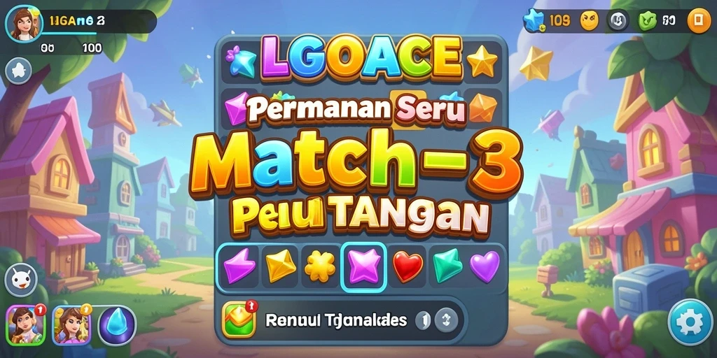 Tangkapan layar menampilkan aksi seru permainan LGOACE dengan gameplay Match-3 yang menarik.