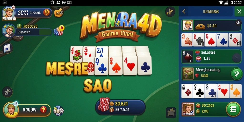 Tampilan gameplay MENARA4D dengan serunya permainan Gaple.