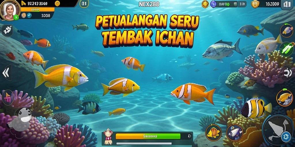 Tangkapan layar menunjukkan gameplay seru Tembak Ikan.