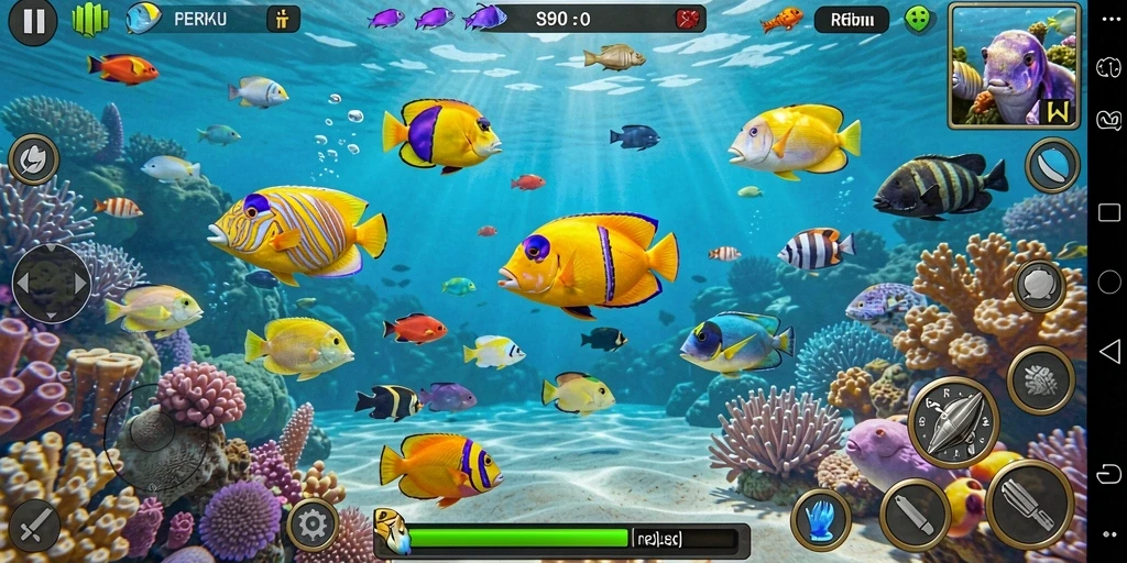 Gameplay seru S80 saat menangkap ikan di lautan.