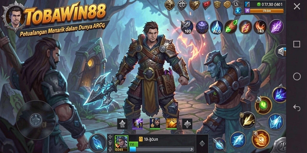Tampilan aksi seru dalam gameplay ARPG TOBAWIN88.