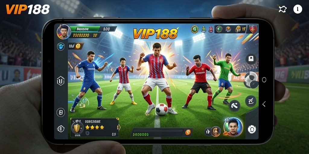 Tampilan gameplay seru dalam aplikasi VIP188 dengan berbagai olahraga.